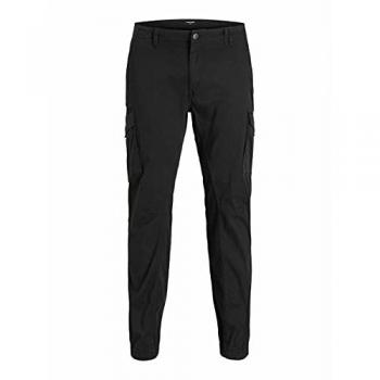 Jack & Jones Men's Paul Flake Plus Size Slim Tapered Fit Cargo Pants - Black - Sizes up to 54