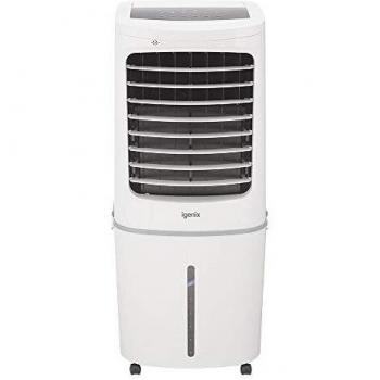 Enfriador de Aire Evaporativo Igenix IG9750 Blanco 50L con Control Remoto, Función Humidificadora, 3 Velocidades, Modos de Viento y Temporizador de 12 Horas