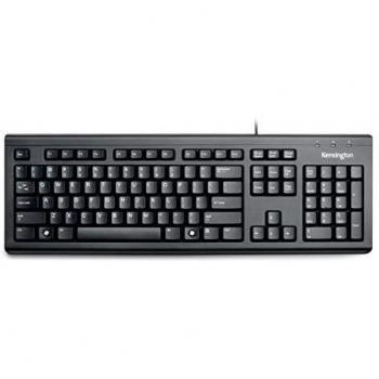 Kensington ValuKeyboard Teclado alámbrico para PC, portátil, PC de escritorio, ordenador y notebook, el teclado es compatible con Dell, Hacer, HP, Samsung y más, con diseño de UK, Negro