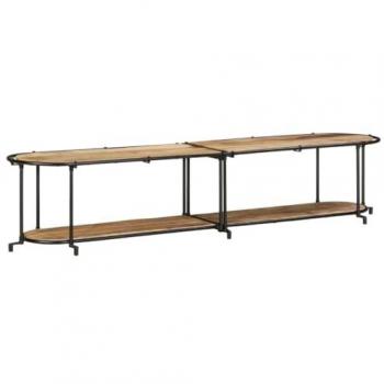 Mueble de TV madera maciza de mango rugosa 200x42x40 cm