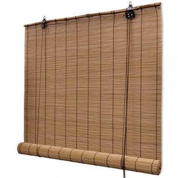 vidaXL Persiana enrollable de bambú marrón 80x220 cm
