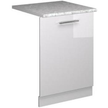Panel frontal para lavavajillas Fame-Line, Blanco alto brillo, 60 cm, con acabado en mármol