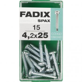 FADIX Tornillo Roscachapa Cabeza Redonda Autotaladrante 4,2x25mm Caja de 15 Unidades
