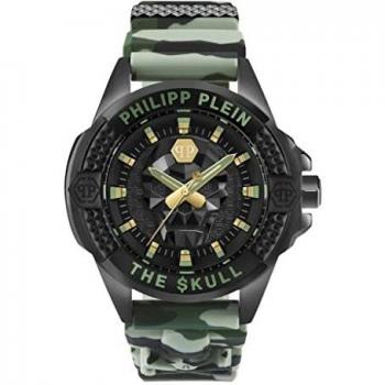 Philipp Plein The $kull 44mm Men's Watch - Black/Camouflage, 5ATM Water Resistant