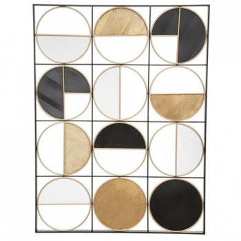 Decoración de Pared Metal «Zak» - Patrón Gráfico Original - Dorado 76x102 cm