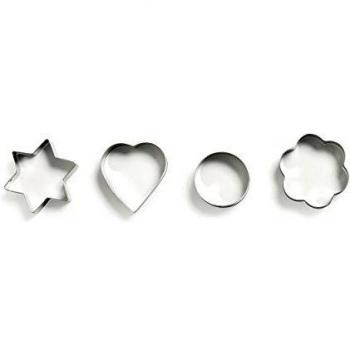 Excelsa Cookies Time Paquete de 4 cortadores de Galletas Fantasy, Metal, Plateado, 6x6x2 cm, 4