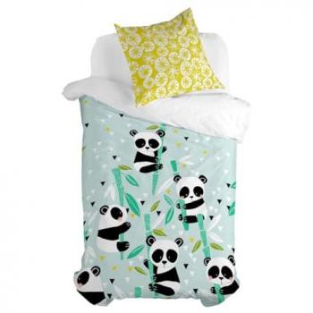 Juego de funda nórdica Moshi Moshi Panda Garden Azul 2 Piezas Cama 80 cm