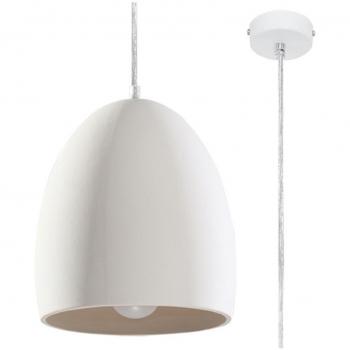 Lámpara Colgante Flawiusz de Cerámica Blanca E27 con 1 Bombilla y Longitud Ajustable hasta 122cm