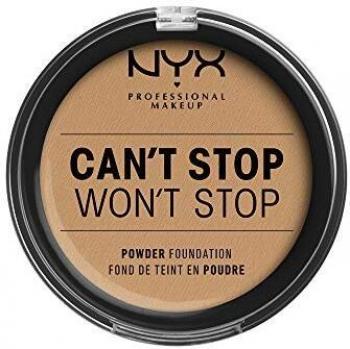 NYX Professional Makeup Polvos de sol Can't Stop Won't Stop Full Coverage Powder Foundation, Acabado mate, Control de brillos, Larga duración, Fórmula vegana, Tono: Soft Beige
