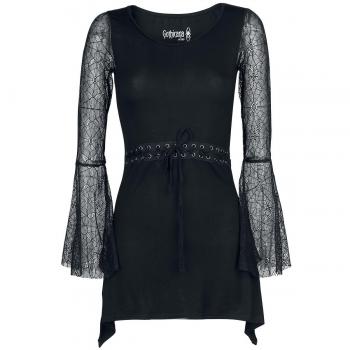 Gothicana by EMP Encaje Spider Manga Larga Manga Larga Mujer Negro