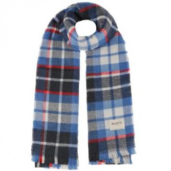 Barts Spenter Blue Checked Winter Scarf for Men with Fringes - One Size