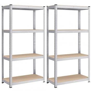 Estantería Pesada de Acero - Juego de 2 Unidades, Montaje Rápido, Carga de 520 kg, Dimensiones 40 x 80 x 160 cm, Ideal para Instrumentos, Garaje, Al