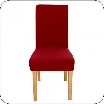 Amazon Brand - Umi Fundas de Silla Decorativas Suave de Salon Comedor 2 Piezas Rojo Oscuro