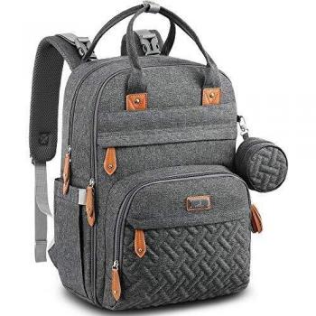 BabbleRoo Mochilas de Pañales para Bebé, Gran Capacidad Mochila de Cambio Bolsa para Pañales con Cambiador y Porta Chupones para Mamá y Papá