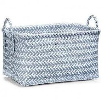 Present Zeller 14007-Cesto de polipropileno, color Gris, blanco, 37 x 27 x 21 cm