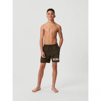 Björn Borg Green Swim Shorts with Quick-Dry Fabric, Size 170