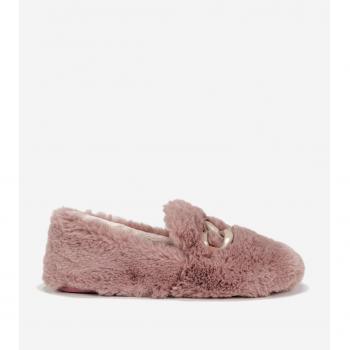 Zapatillas de Casa Aroa Crudo Mujer Pelo Largo Cadena Beige
