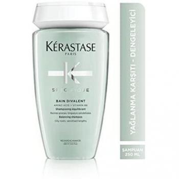 Kérastase Specifique Bain Divalent Shampoo 250ml - Balancing shampoo for oily roots and dry ends, deep cleanse formula, suitable for oily scalp, 250ml