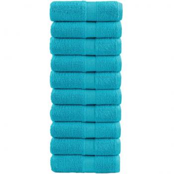 Toallas Huéspedes SOLUND 10 piezas Turquesa 30x50cm 600g/m²