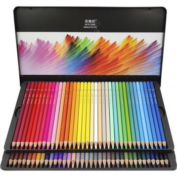 Set Profesional de 72 Lápices de Colores en Madera Redonda - Color Negro