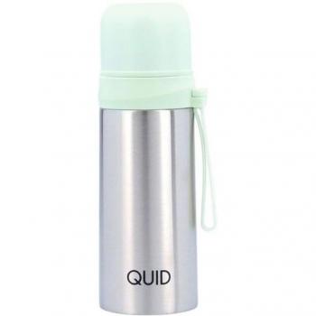 Termo Acero Inoxidable QUID SUGAR 350ML Verde, con pulsador para verter el líquido, térmico frío y calor 12 horas, doble pared acero inox 18/10, libre de amianto