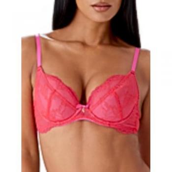 Gossard Women's Superboost Lace Padded Plunge Bra - Rose Red - Size 36G