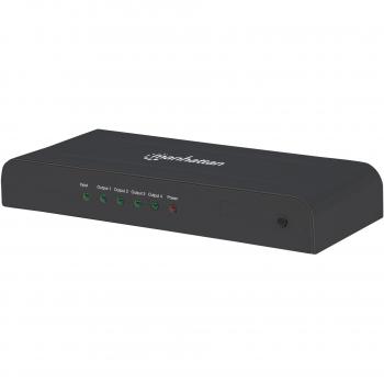 Manhattan 207515 4K 4-Port HDMI Splitter, 4K@30Hz, AC Powered, Black