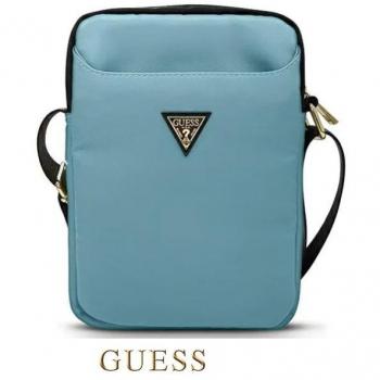 Funda Bolso Guess para Tablet 10 Nylon Color Turquesa con Logo Triangular