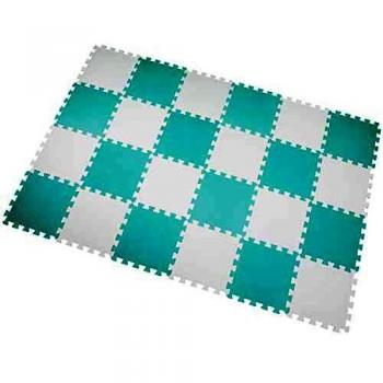 Yostrong Esterilla Puzzle para Suelo de Gimnasio y Fitness | Alfombra Juegos Bebe | Protección de Goma Espuma | Alfombrilla Protectora Expandible de 24 Losas. Blanco, Verde. YC-AHb24N