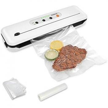 Diskary Vacuum Sealer Automatic Vacuum Sealing Machine for Dry and Moist Food Saver Fresh Preservation for Sous Vide Cooking in Camping and Home,Built-in Bag Cutter,Includes Vacuum Roll Bags