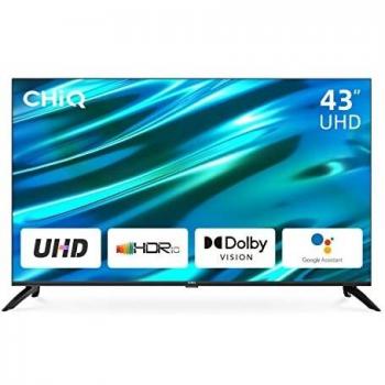 CHiQ Televisor Smart TV LED 43, Resolución 4K UHD, HDR10/HLG, Android 9.0, WiFi, Bluetooth, Netflix, Prime Video, HDMI, ARC, USB - U43H7A