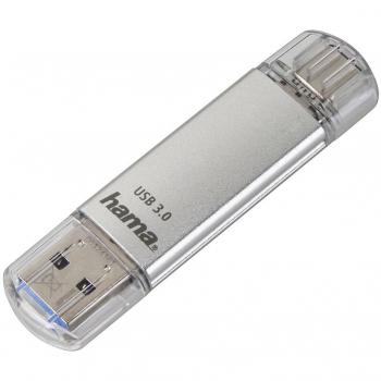 Hama C-Laeta USB 3.1/3.0 Pen Drive 16 GB, Tipo-C y Tipo-A, 40 MB/s, Plata