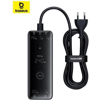 Cargador Digital GaN Baseus 240W con 3 Puertos USB-C y USB, Carga Rápida para Laptop Lenovo, HP, Macbook y Dispositivos Móviles