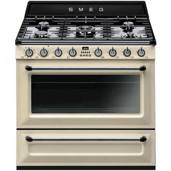 Smeg TR90P2 Victoria Cocina de Gas 90cm 5 Fuegos Horno Eléctrico Crema