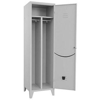 Armario Desmontado Sucio/Limpio 50x50x180 cm, Acero Gris, 1 Puerta