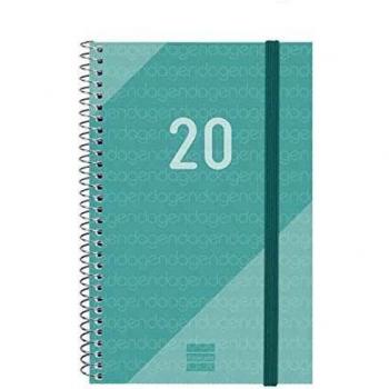Finocam - Agenda 2020 semana vista apaisada Espiral Year Turquesa catalán