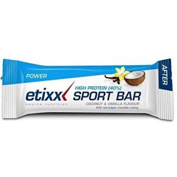 Etixx High Protein Sport Bar, sabor a Coco y Vainilla - 20 Barritas