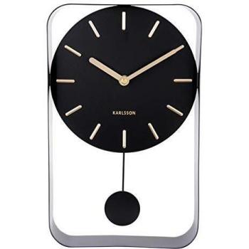 Reloj de pared Karlsson Charm con péndulo - 32,5 cm - Color negro