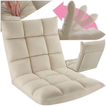 Sillón de suelo con respaldo Snooze Tectake, 108 x 57 x 13,5 cm, ajustable en 14 posiciones, muy estable, 2 en 1 - sillón o tumbona, suave terciop