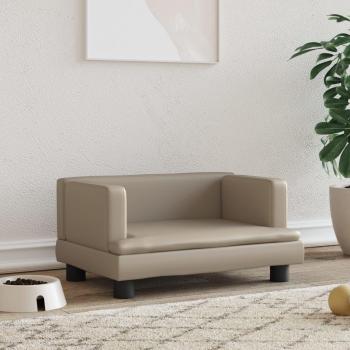 Cama para perros de cuero sintético color capuchino 60x40x30 cm Vidaxl Marrón