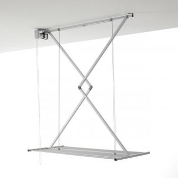 Tendedero de techo Foxydry Mini 120 - Tendedero plegable vertical de interior y exterior, dimensiones 128x54x25 cm, con regulación manual