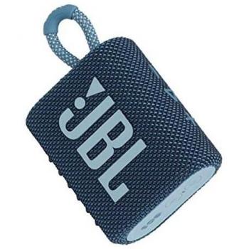JBL GO 3 Altavoz inalámbrico portátil con Bluetooth, resistente al agua y al polvo IP67, hasta 5h de reproducción con sonido de alta fidelidad, azul