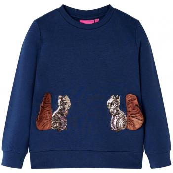 Sudadera para Niños con Ardillas de Lentejuelas Ropa Infantil Azul Marino