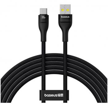 Cable Baseus Flash 2 USB-A a USB-C de carga rápida 100W, 2 m - Negro