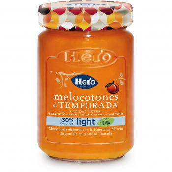 Hero Temporada Light Mermelada Melocotón , Frasco de Cristal - 335 gr