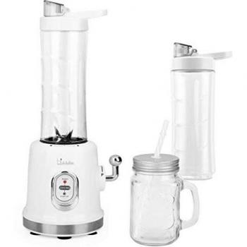 Batidora de Smoothies BiKitchen Smooth 330, 300 W, Blanca con Tapa