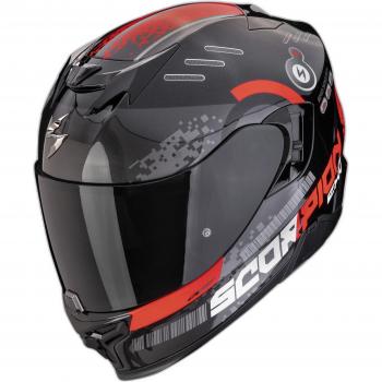 Casco Scorpion EXO 520 EVO AIR TITAN Metal Black-Red, características: diseño aerodinámico, ventilación avanzada, visor anti-rayaduras, interior desmontable y lavable, sistema de cierre micrométrico, homolog