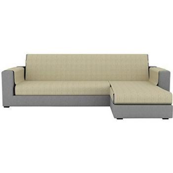 Eiffel Textile París Chaise Longue Cubre sofá Brazo Derecho, Algodón, Marfil, 280 x 195 x 2 cm