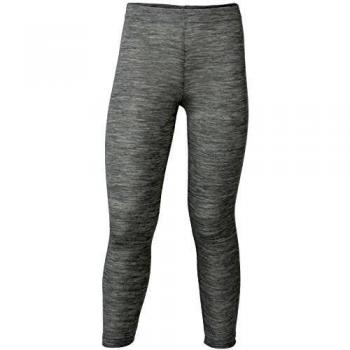 Leggings Engel de lana merino y seda para niños en gris claro melange, talla 104