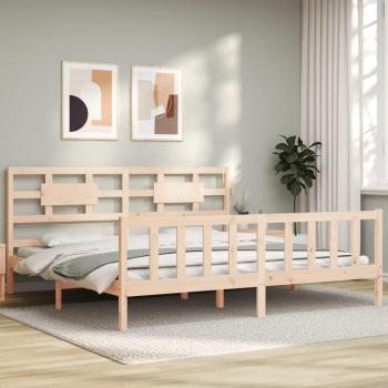 Estructura de cama con cabecero madera maciza 200x200 cm Vidaxl Marrón